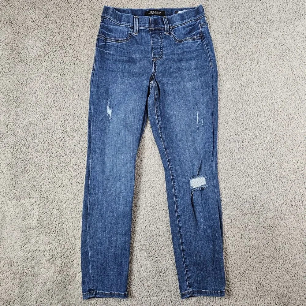 Judy Blue Jeans Women 5/27 Boyfriend Fit Mid Rise Pull On Legging Stretch 88369
